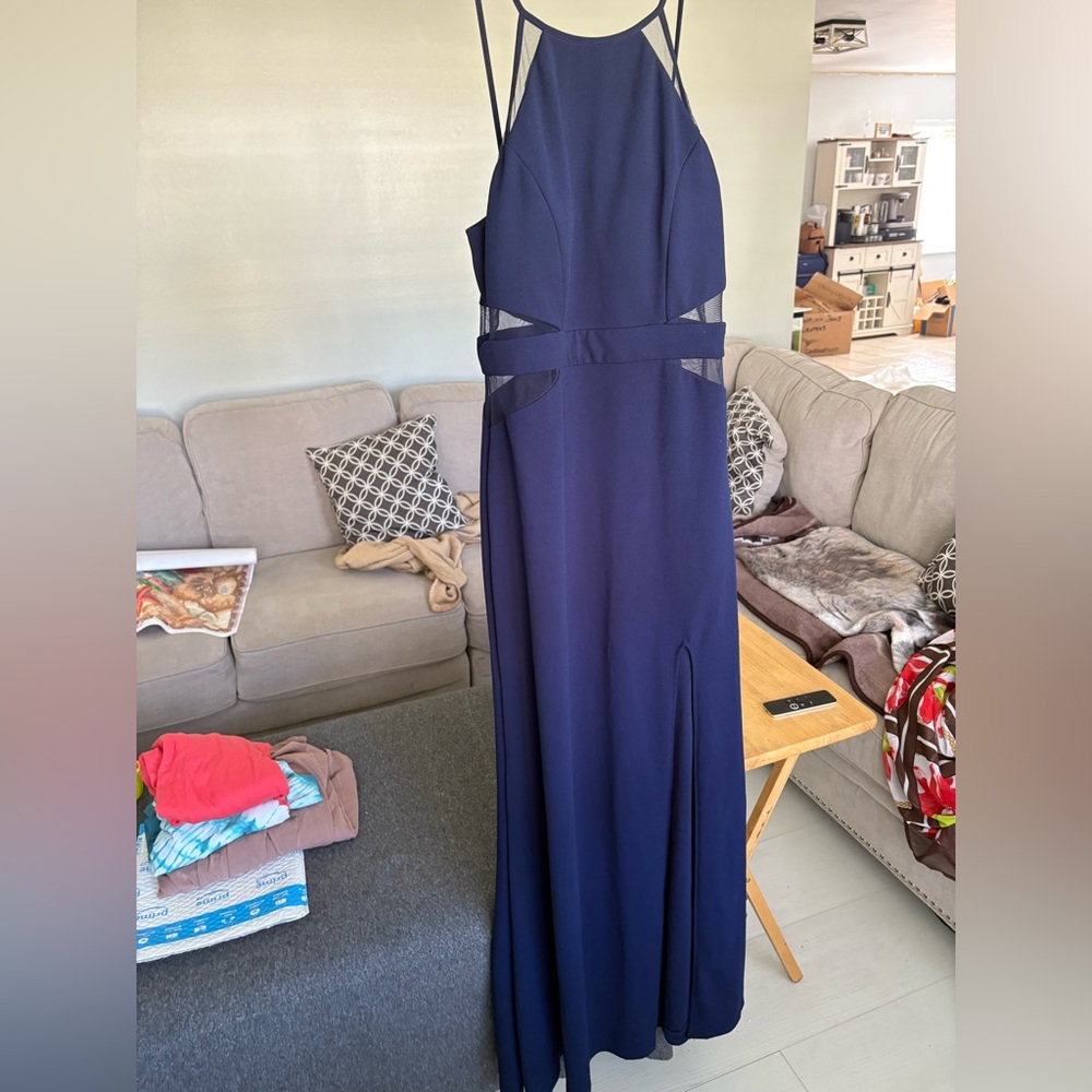 Blue Spaghetti Strap gown